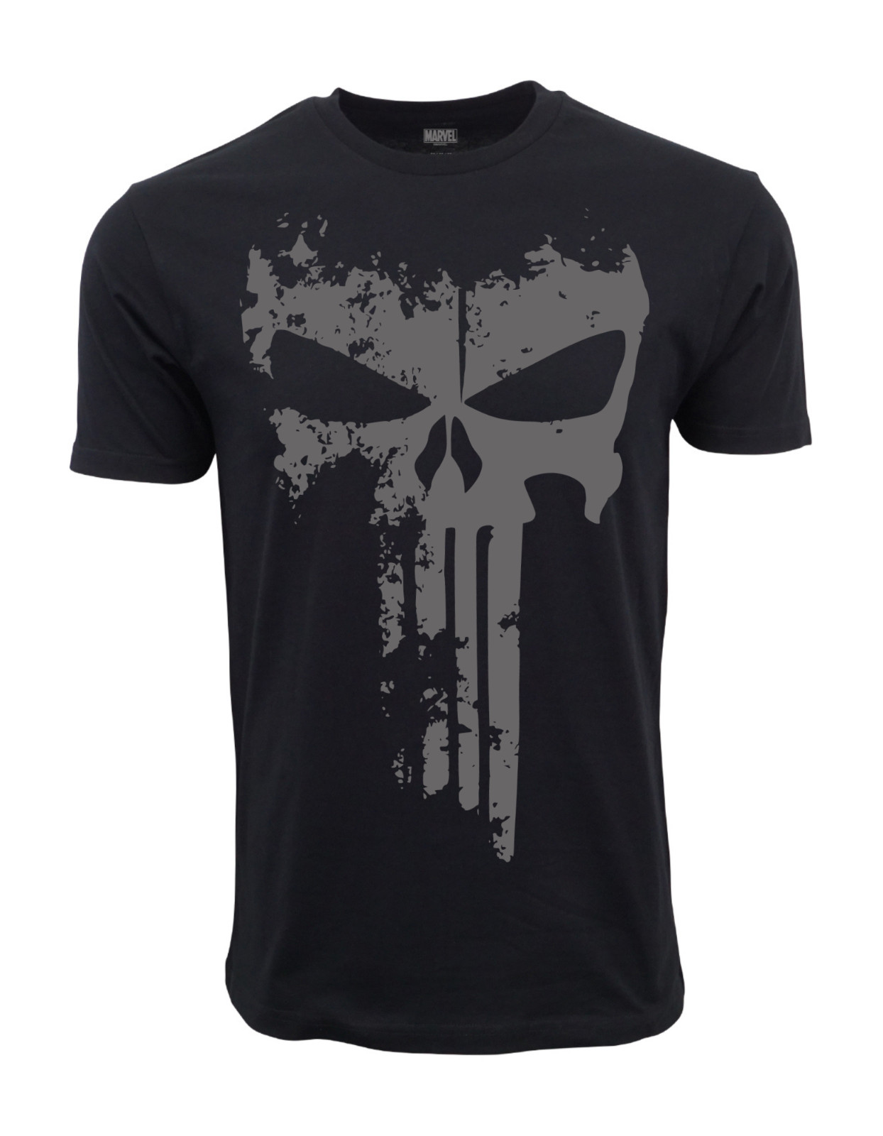 MARVEL THE PUNISHER MENS LARGE DARK CHARCOAL LOGO GRAPHIC T SHIRT