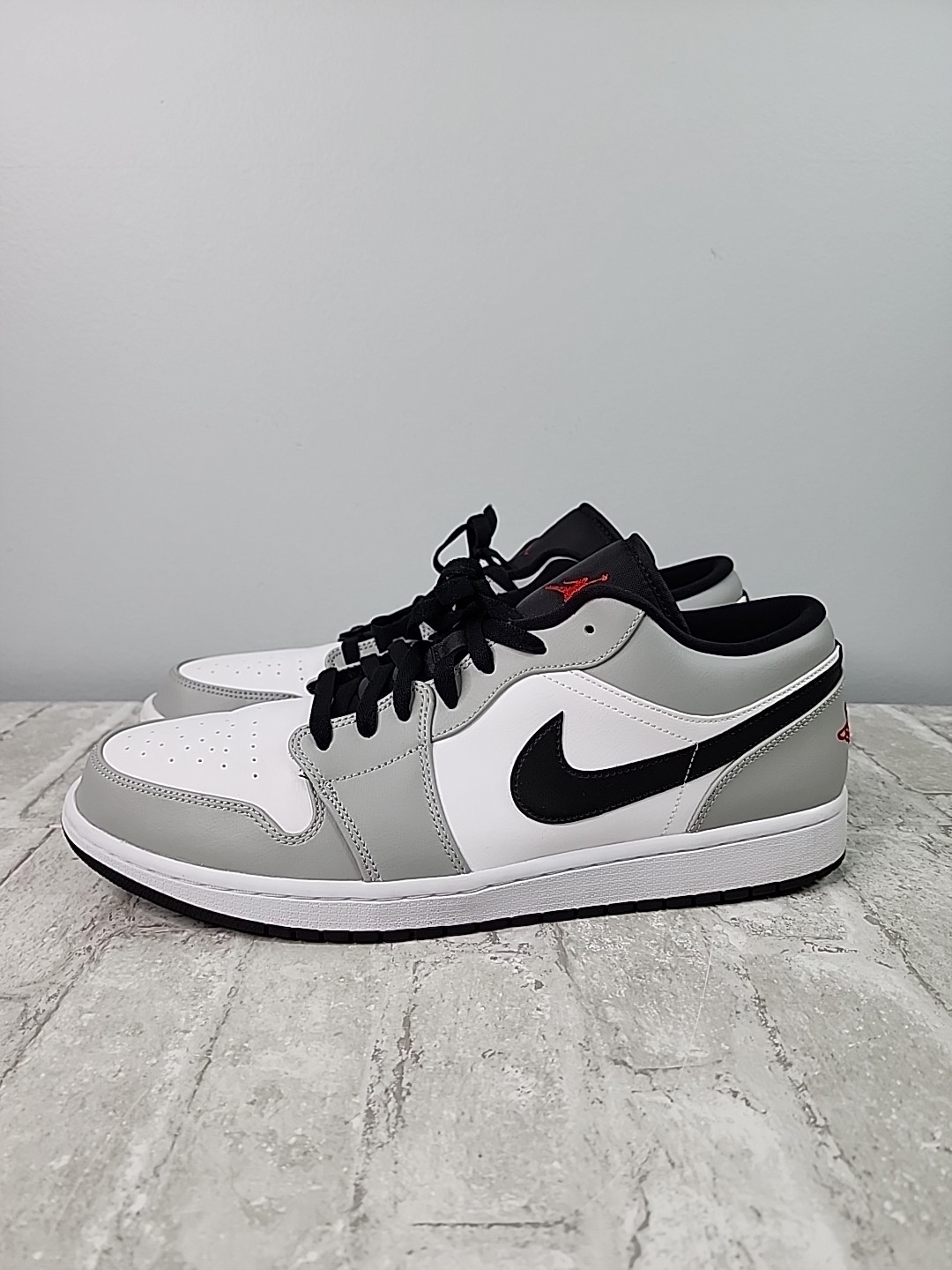 Nike Air Jordan 1 Low Light Smoke Grey Black White Leather 553558-030 Men’s 15