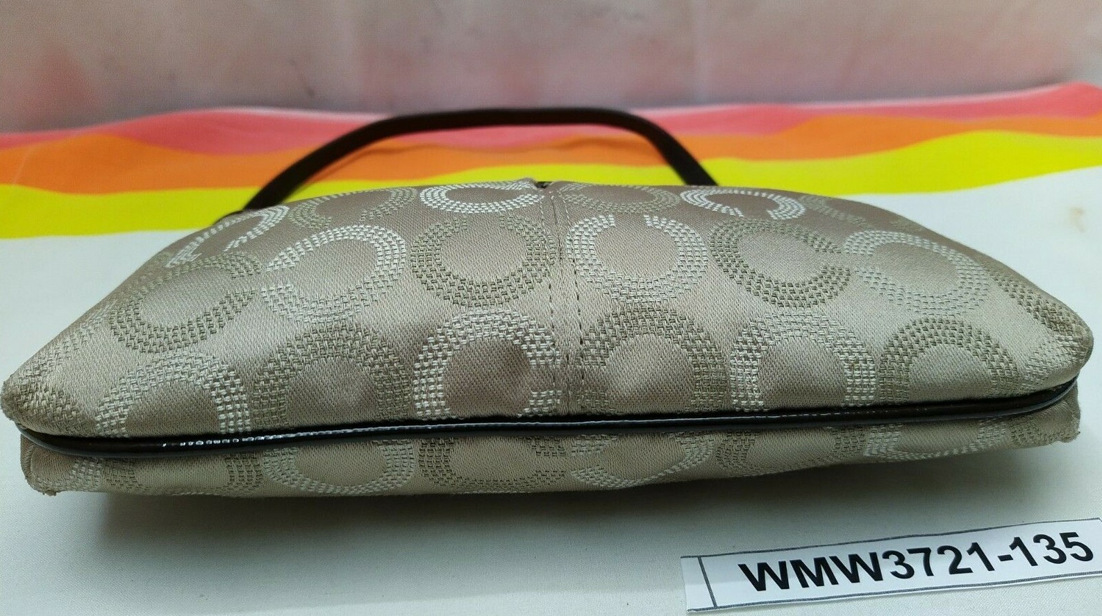 Coach Madison Gray Signature Canvas Credit Card Wallet Large Wristlet Clutch