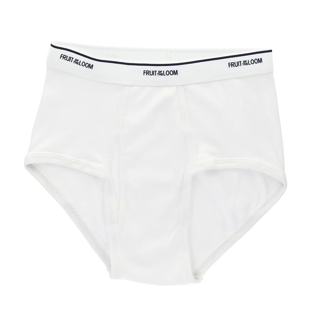 Men Sz 2XL (44-46 waist) One Fruit of the Loom Classic White Brief Vertical Fly