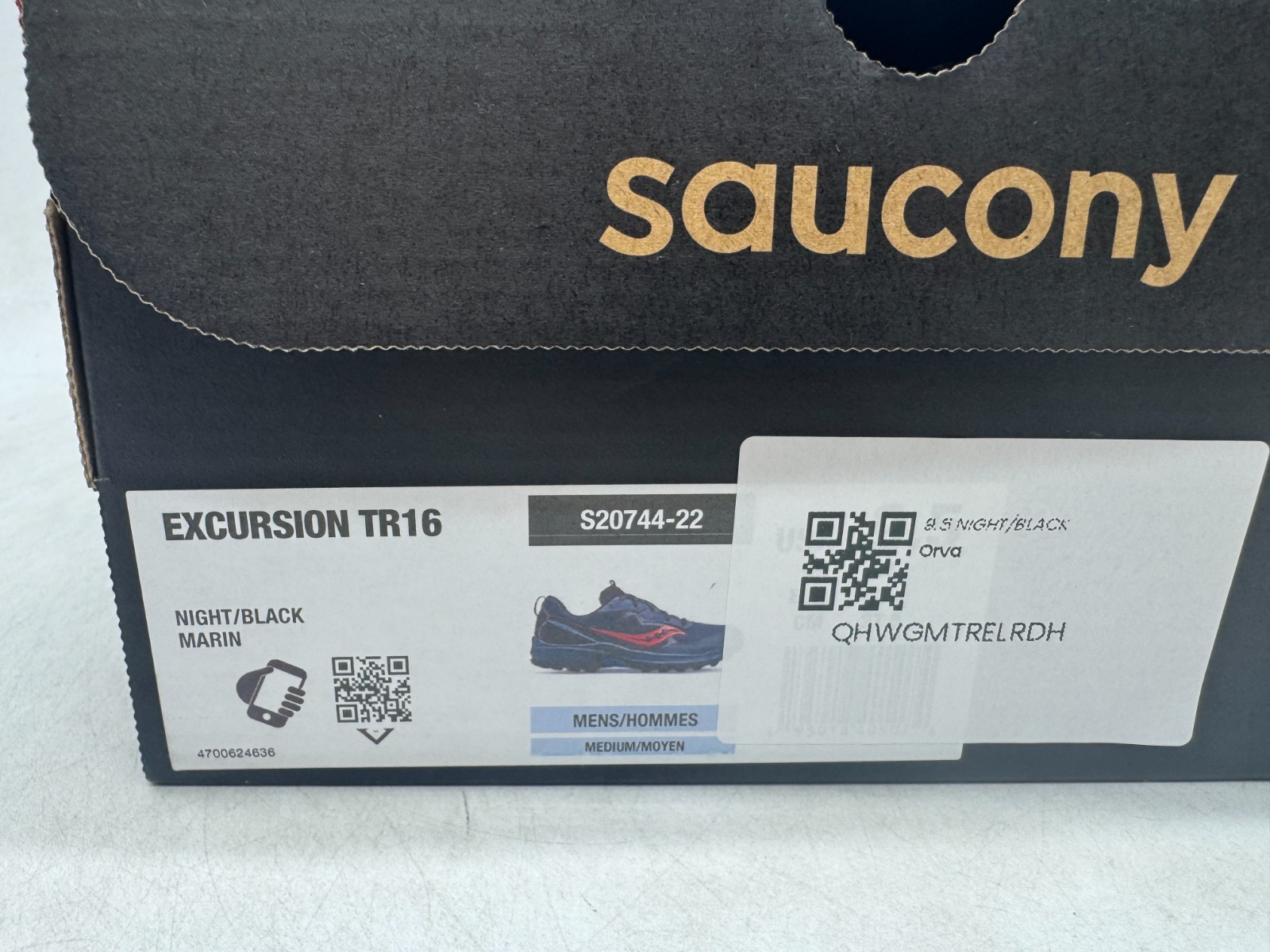 Saucony Excursion TR16 Sneaker Mens Dusk Black Lace Up Running Shoe – 9 WIDE