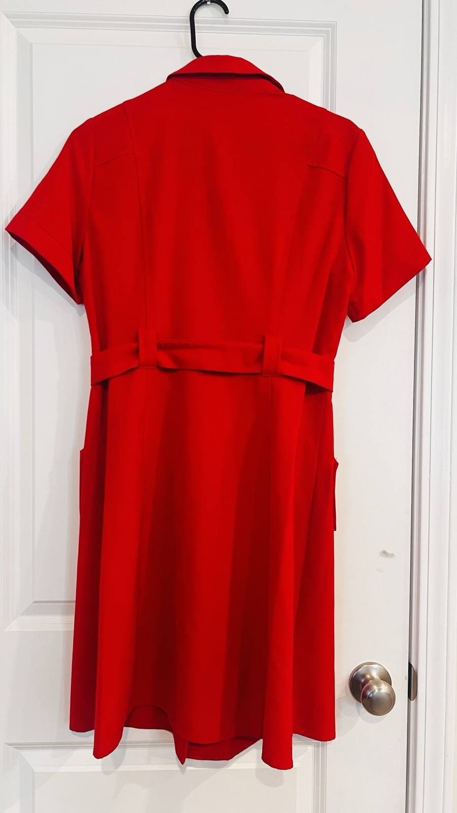Sharagano Red Utility Zip Belted Women’s Shirt Dress Size 10