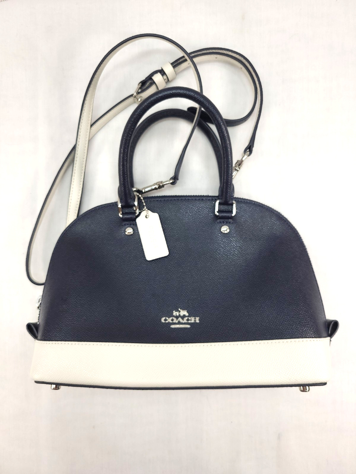 Coach Colorblock Mini Sierra Satchel – Midnight Navy Chalk – F24589 EUC
