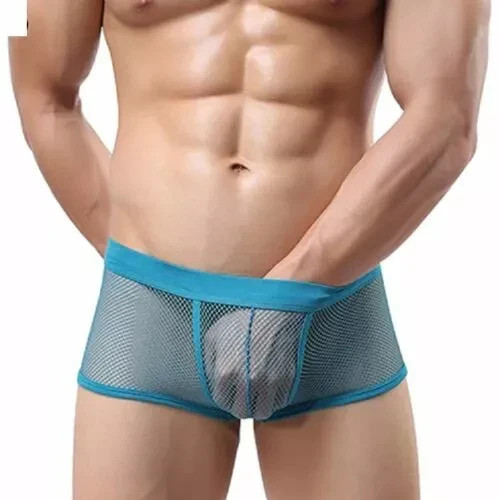VARIOUS Men’s Sexy Transparent Spandex Fishnet Boxer Shorts – Adult Underwear