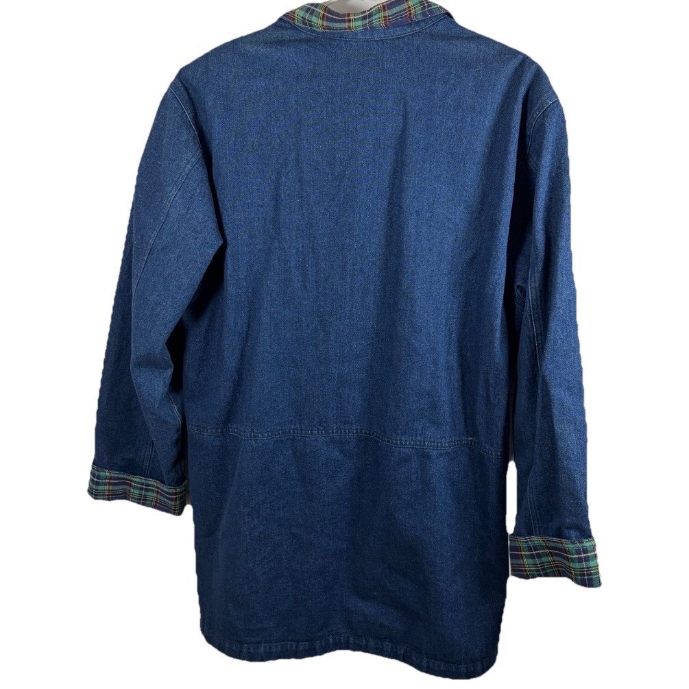 Vintage Sterling Bay Denim Chore Coat Flannel Lined Barn Jacket Men M Hong Kong