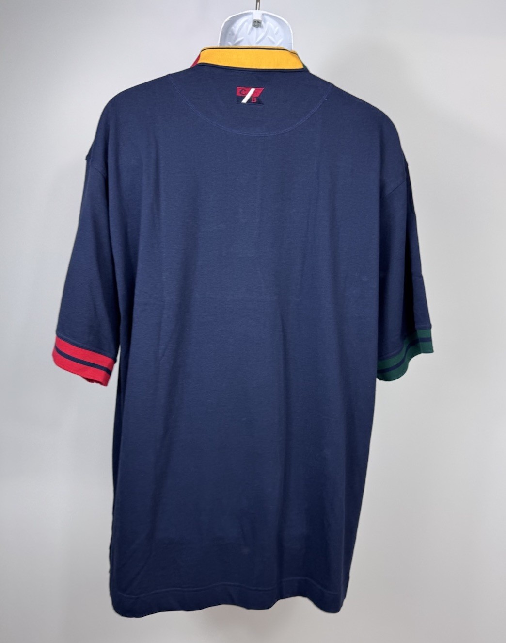 Cutter & Buck 90s Theme Vertical Striped Polo Shirt Mens X-Large NWT Castrol