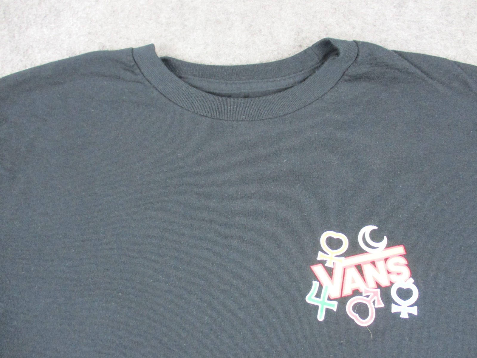 Sailor Moon Shirt Boys XL Black Vans Anime Graphic Tee Classic Fit Skater