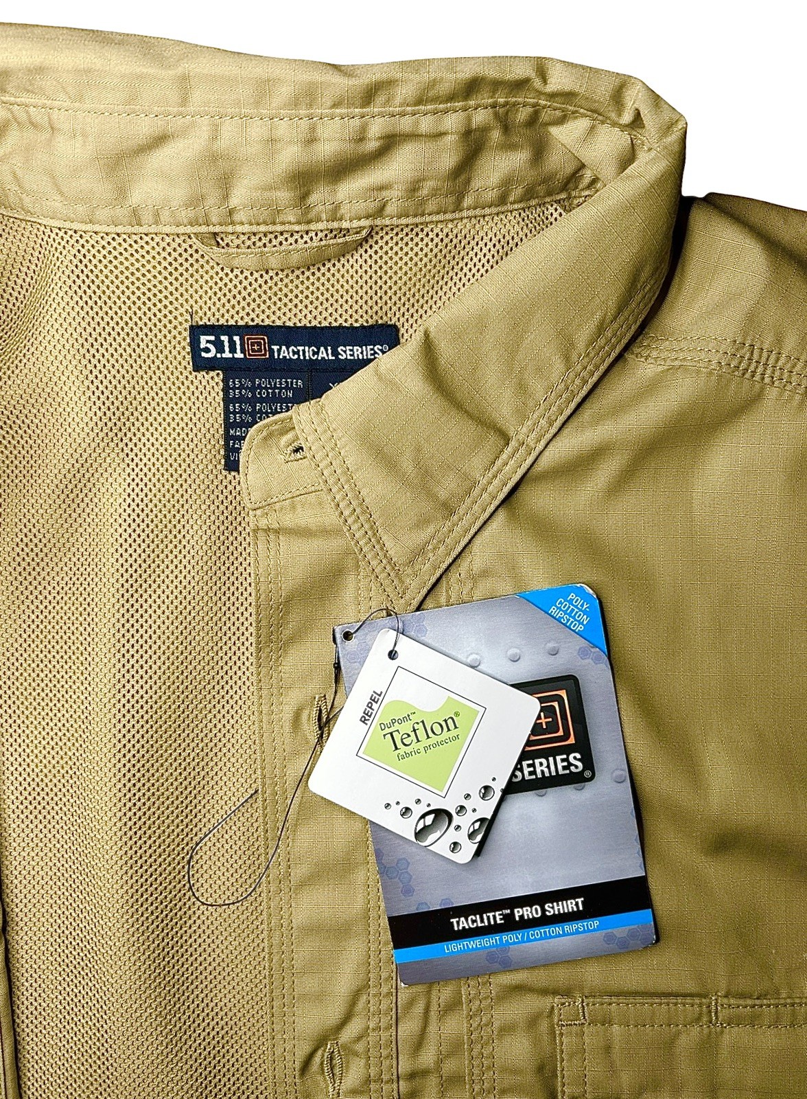 5.11 Tactical Taclite Pro Short Sleeve Shirt Men’s Ripstop Vented Patch Removed