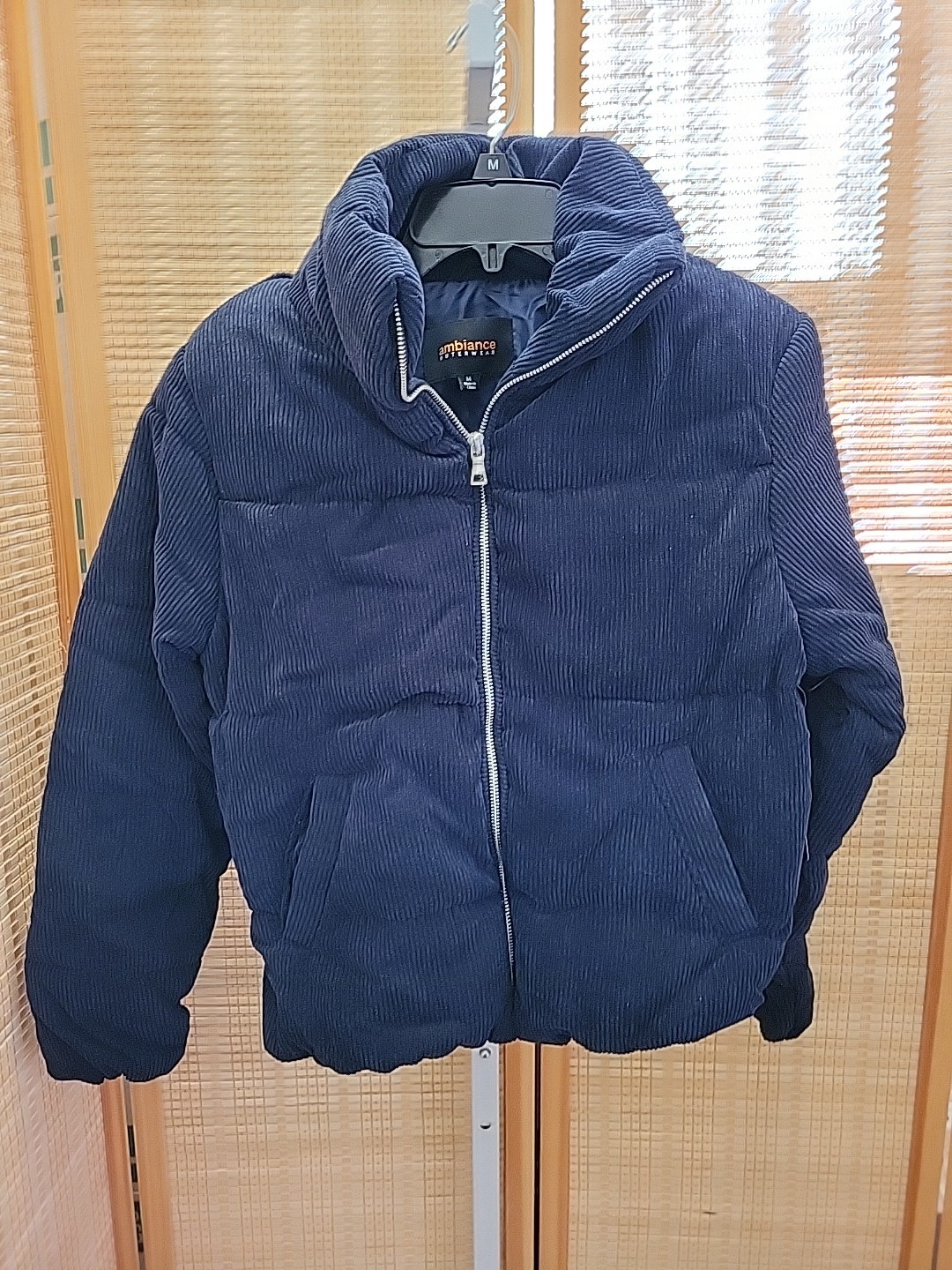 Ambiance Outerwear Jackets Womens Size Medium Blue Polyester Pockets Zipper