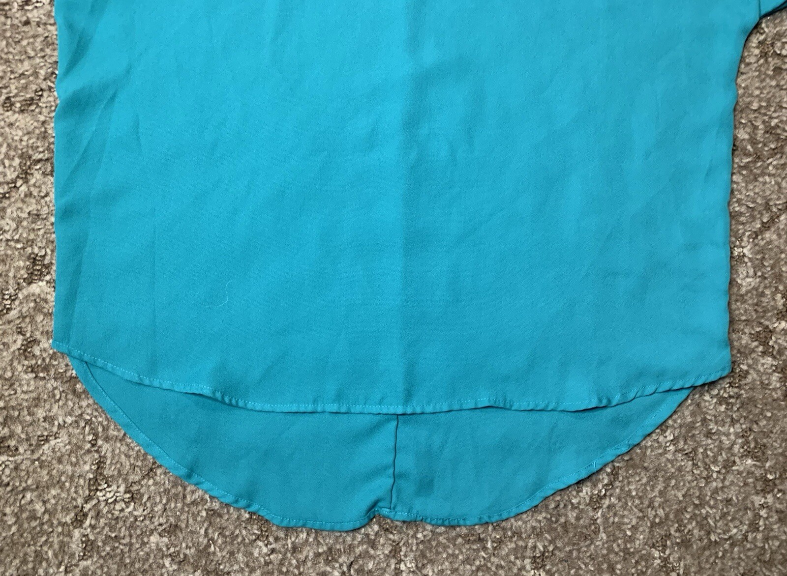 Alya Blouse Womens Small Blue Green Teal Short Sleeve Top Casual