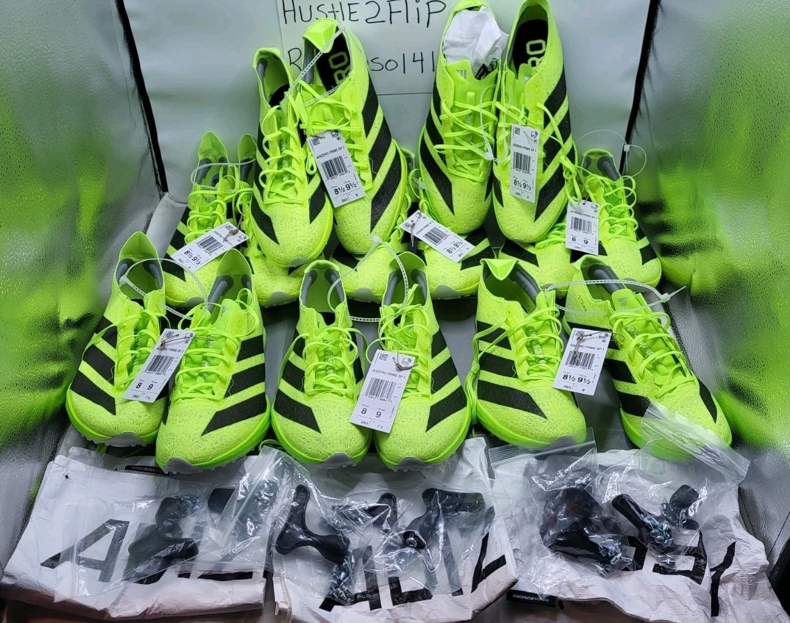 (8) Pair Lot New! Adidas Adizero Prime SP 3 Track Spikes Sizes 8, 8.5 IH5800