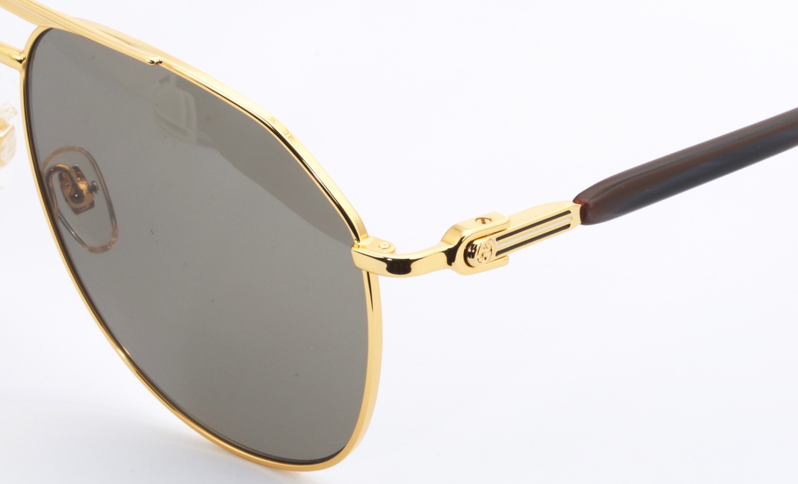 Brand New Authentic Gucci Brown Gold High Bridge Fit GG1220 S 002 Sunglass