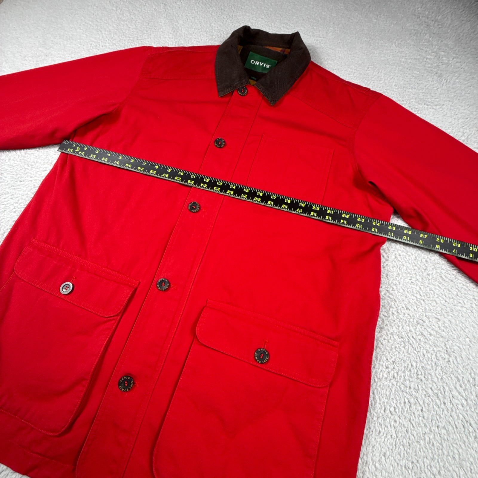 Orives Jacket Mens Large Field Work Chore Utility Flannel Lined Corduroy Collar