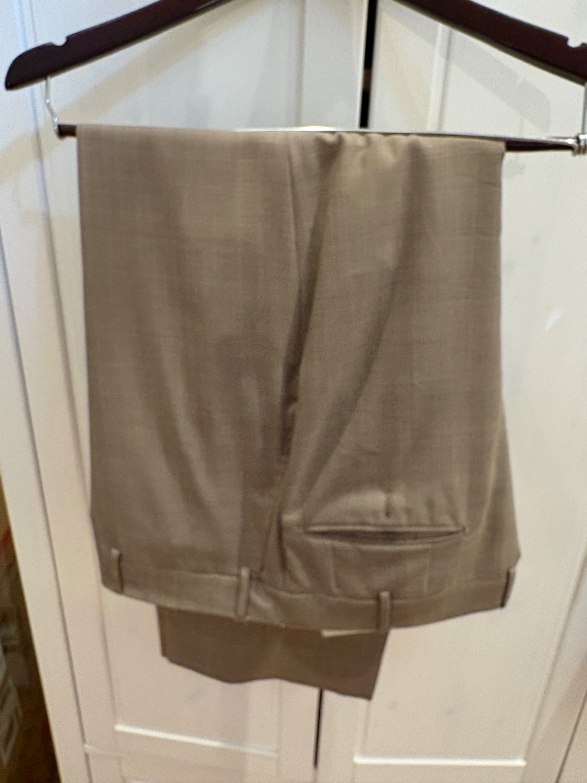 Corneliani Collection 100’s Virgin Wool Suit 58R 48R Tan Plaid Italy Saks