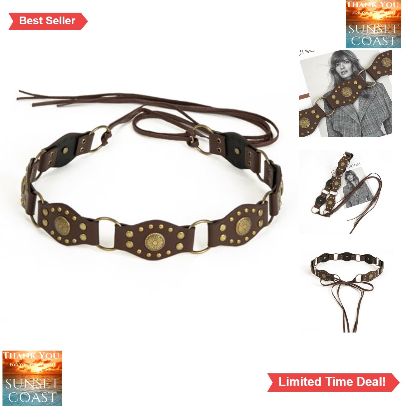 Women Boho Hand Woven Rope Waist Belt 78 Inch Sash Cord Braid Long Tassel For