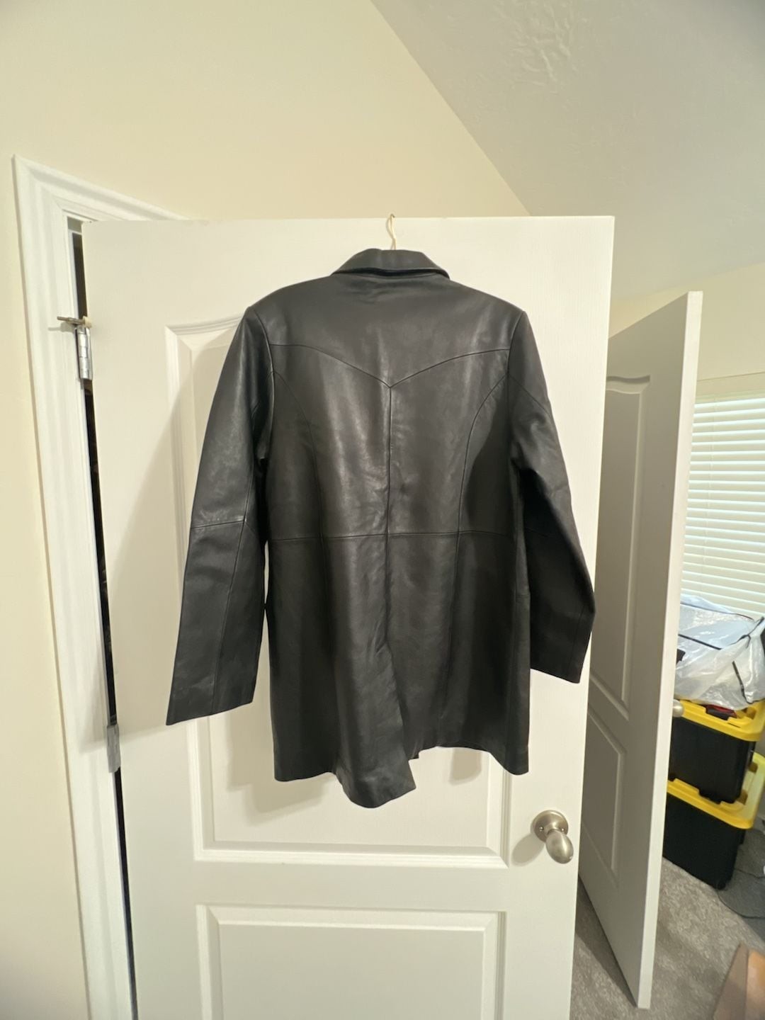 Evolution U.S.A. Vintage Black Genuine Leather Button-Up Jacket