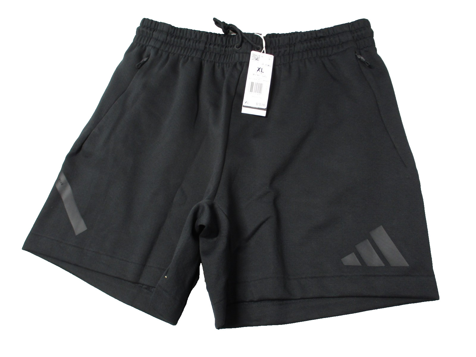 Adidas ZNE Shorts Athletic Primeknit Drawstring Zip Pockets Black Mens Sz XL