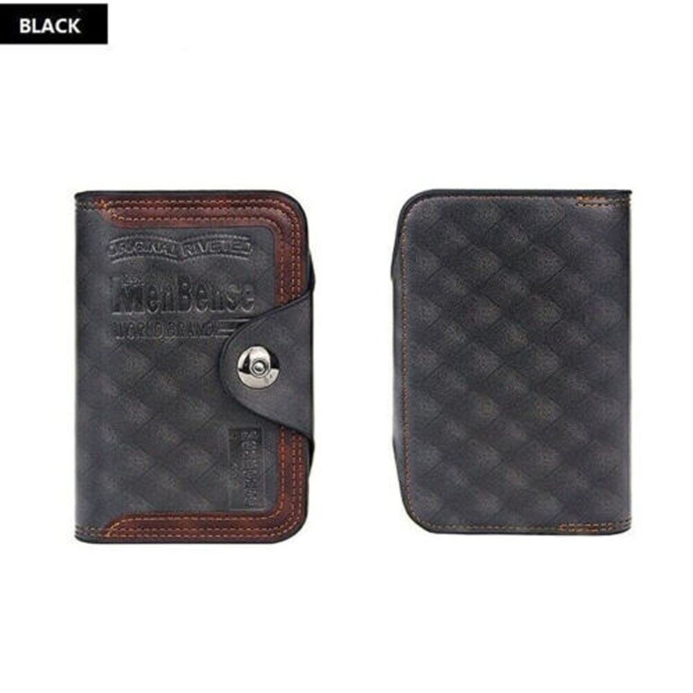Credit Card Holder Wallet With Hasp Men’s S4 Retro Leather Vertical Section US