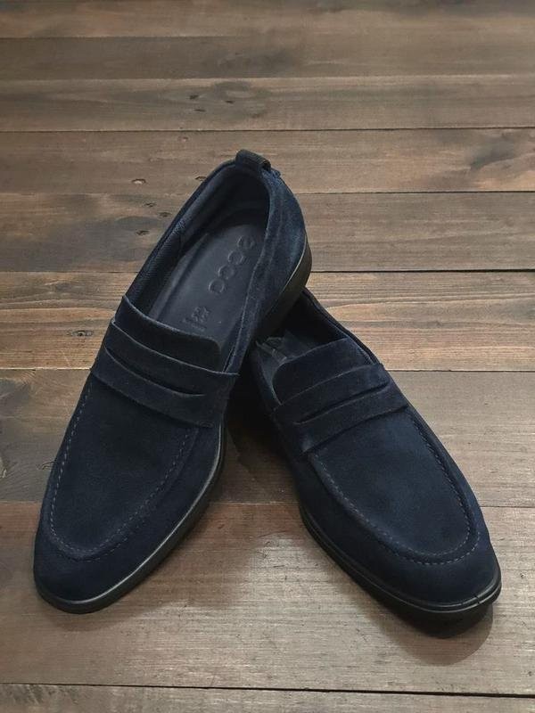 mens ecco heels navy suede 43