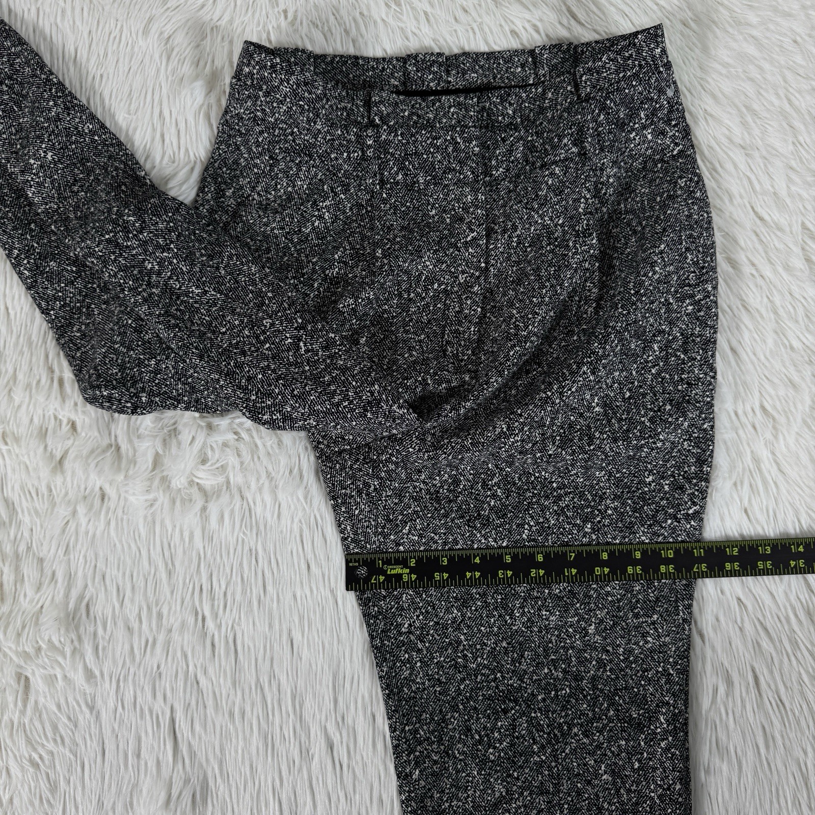 Express Black Salt & Pepper Pattern Super High-Rise Ankle Dress Pants Women’s 8L