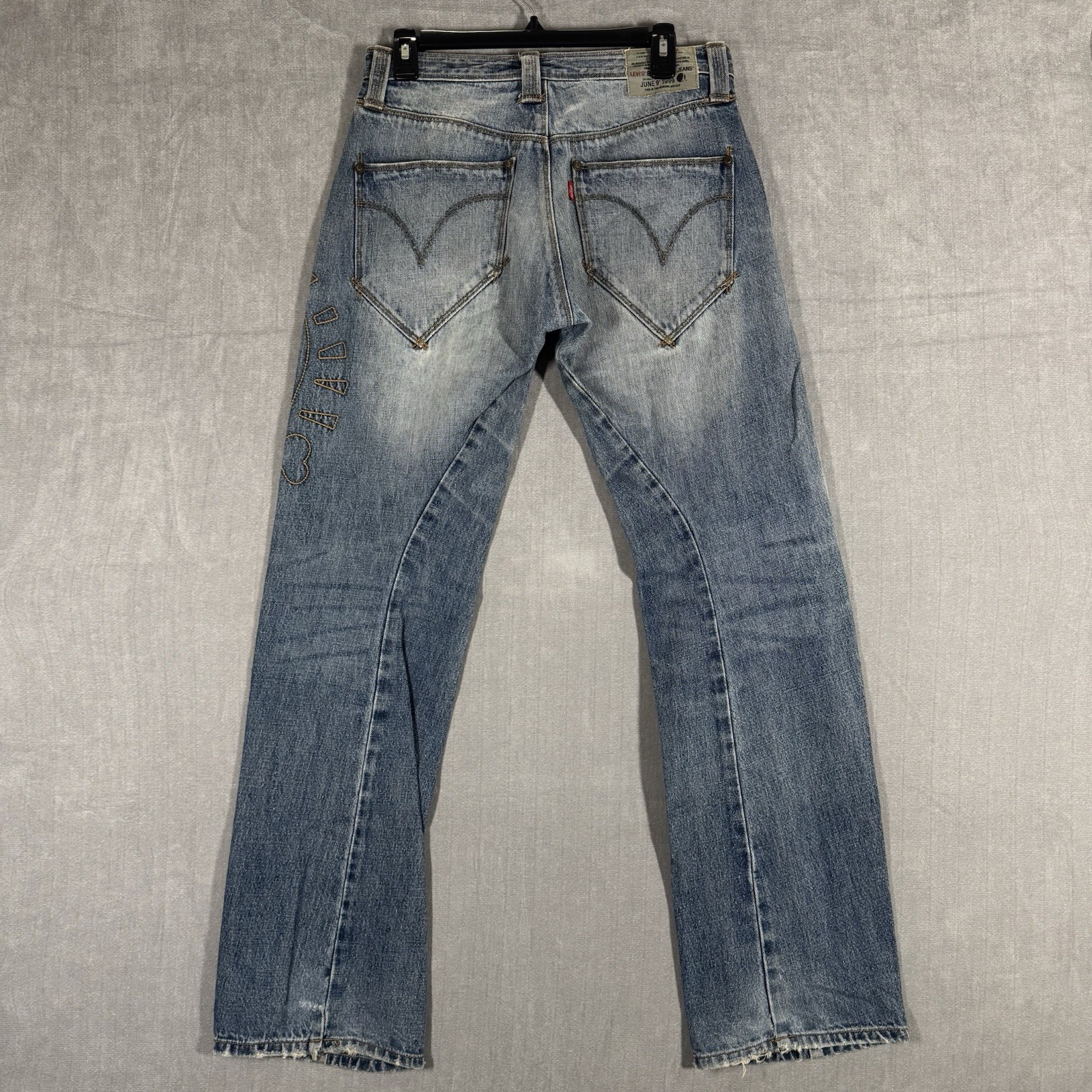 RARE Levi’s Engineered Jeans Twisted Denim Vintage 1999 Mens 30×33 Indigo Skull