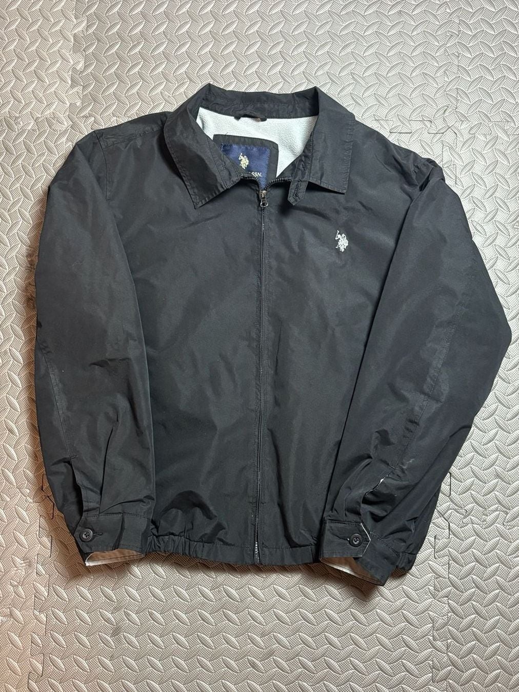 Vintage U.S. Polo Assn. Men’s Black Lightweight Windbreaker Golf Jacket XL