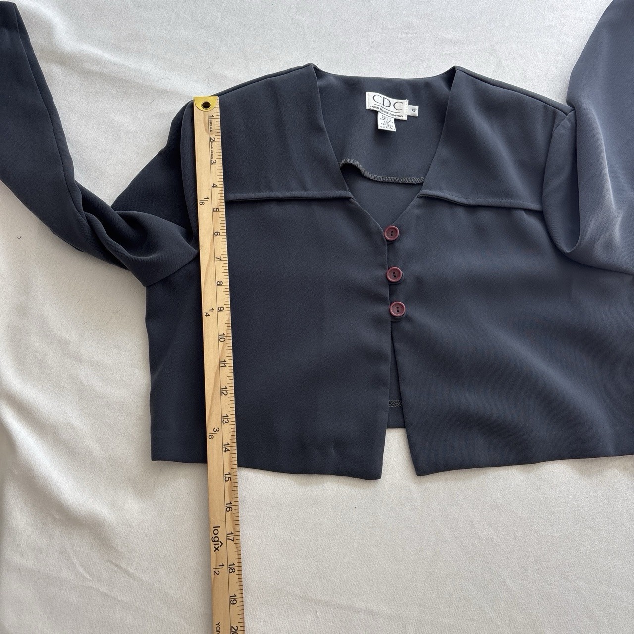 CDC Women’s 4 Black 2-Pc Dress Suit Set Cropped Notch Lapel Lined Jacket