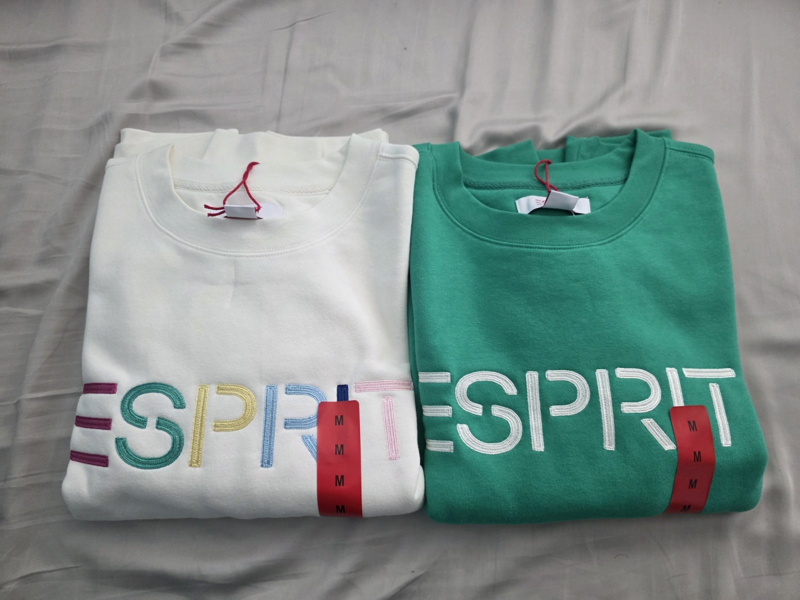 Esprit Costco Crewneck Sweatshirt: L & XL Blue Green White Retro Logo NWT