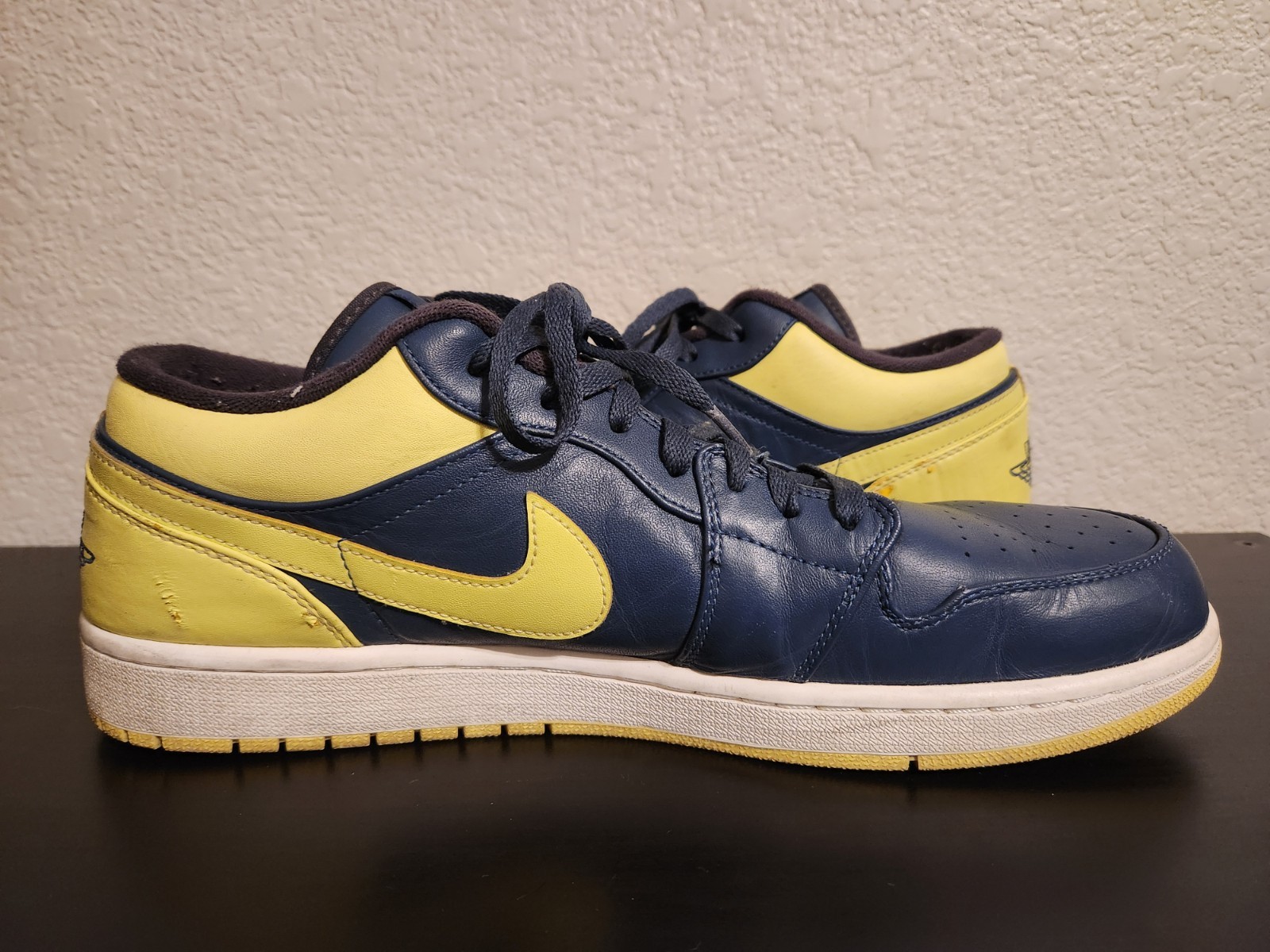 Nike Air Jordan 1 Low Squadron Blue Electric Yellow 553558-417 Men’s Size 15