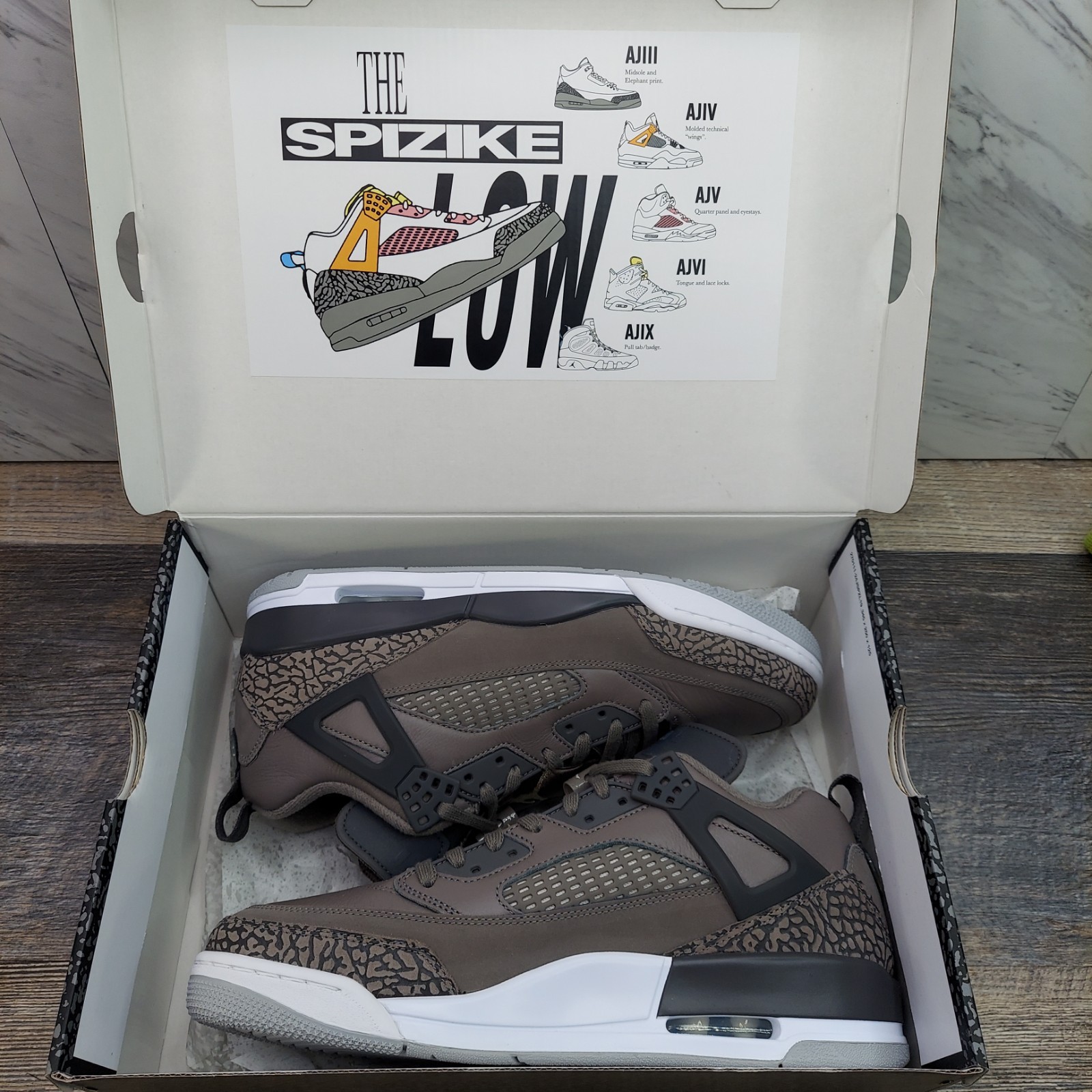 Nike Men’s Size 12 Jordan Spizike Low Cave Stone Brown Anthracite FQ1759 201