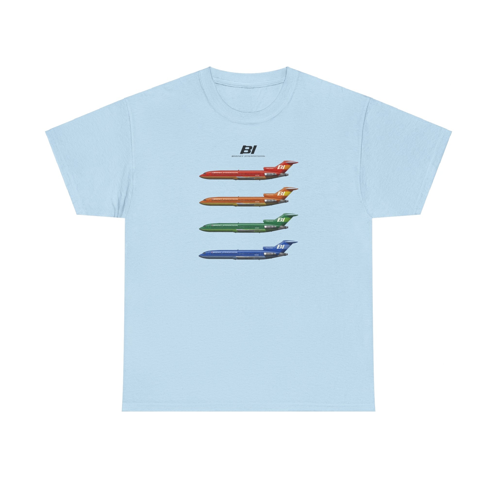 Vintage Dallas Texas Airlines Boeing 727 Flying Colors Gildan Heavy Cotton Tee