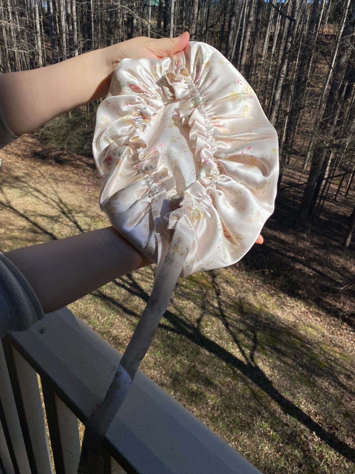 100% Mulberry Silk Double Layer Bonnet, Adjustable Non Slip Sleep Cap