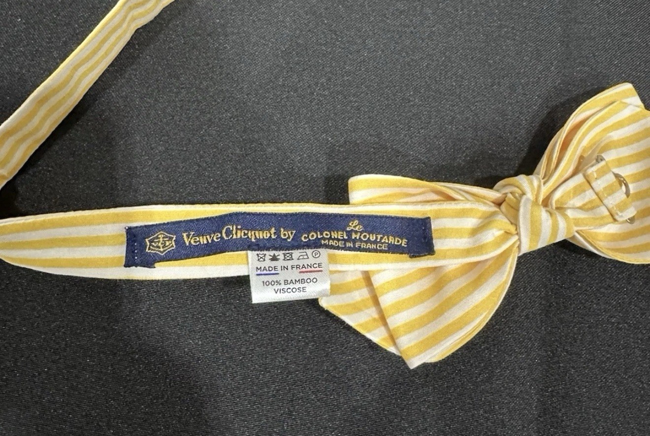Veuve Clicquot Champagne Colonel Moutarde Bow Tie NEW In Box – 10 Available