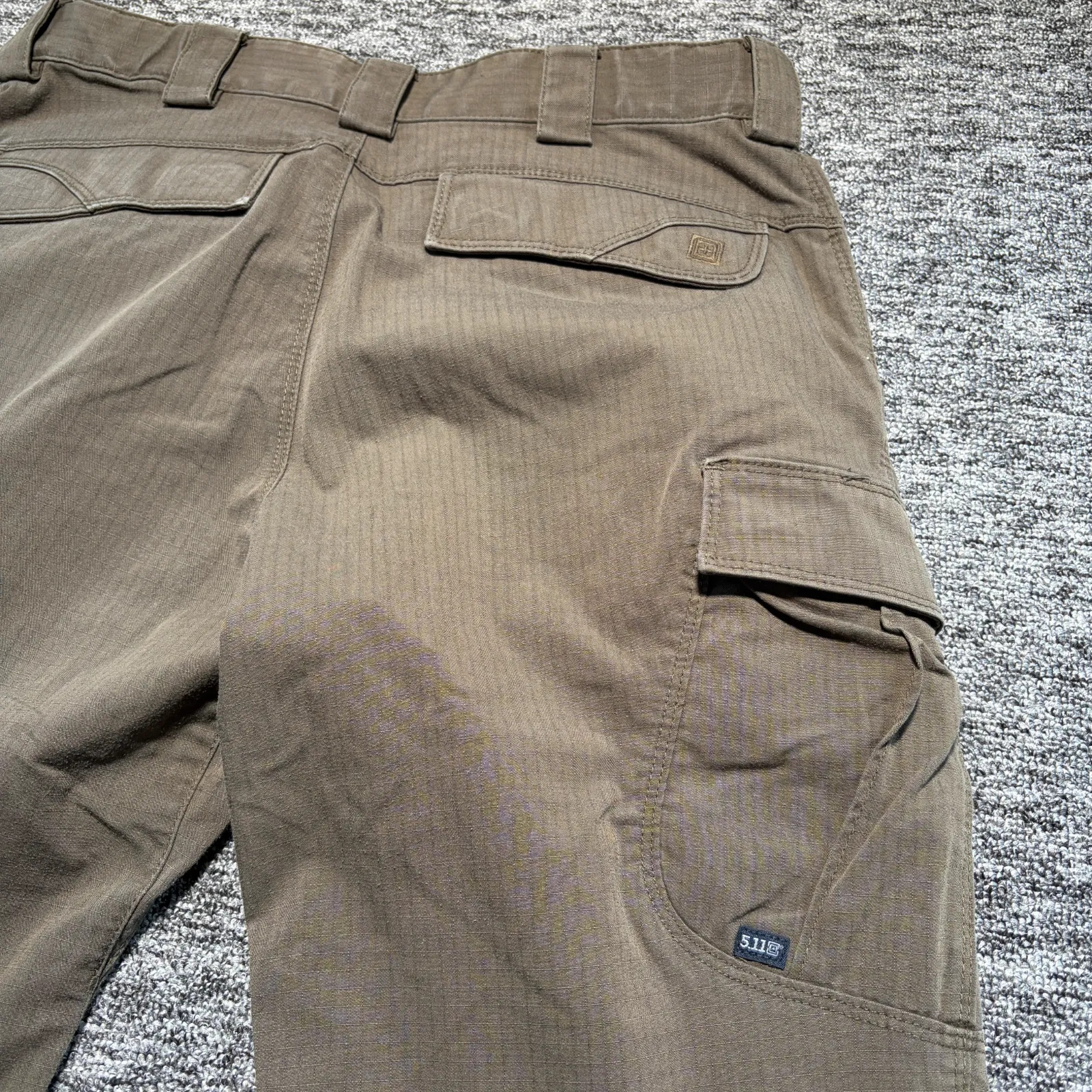 5.11 Tactical Cargo Pants Mens W32 L36 Brown Straight Military Ripstop Trousers