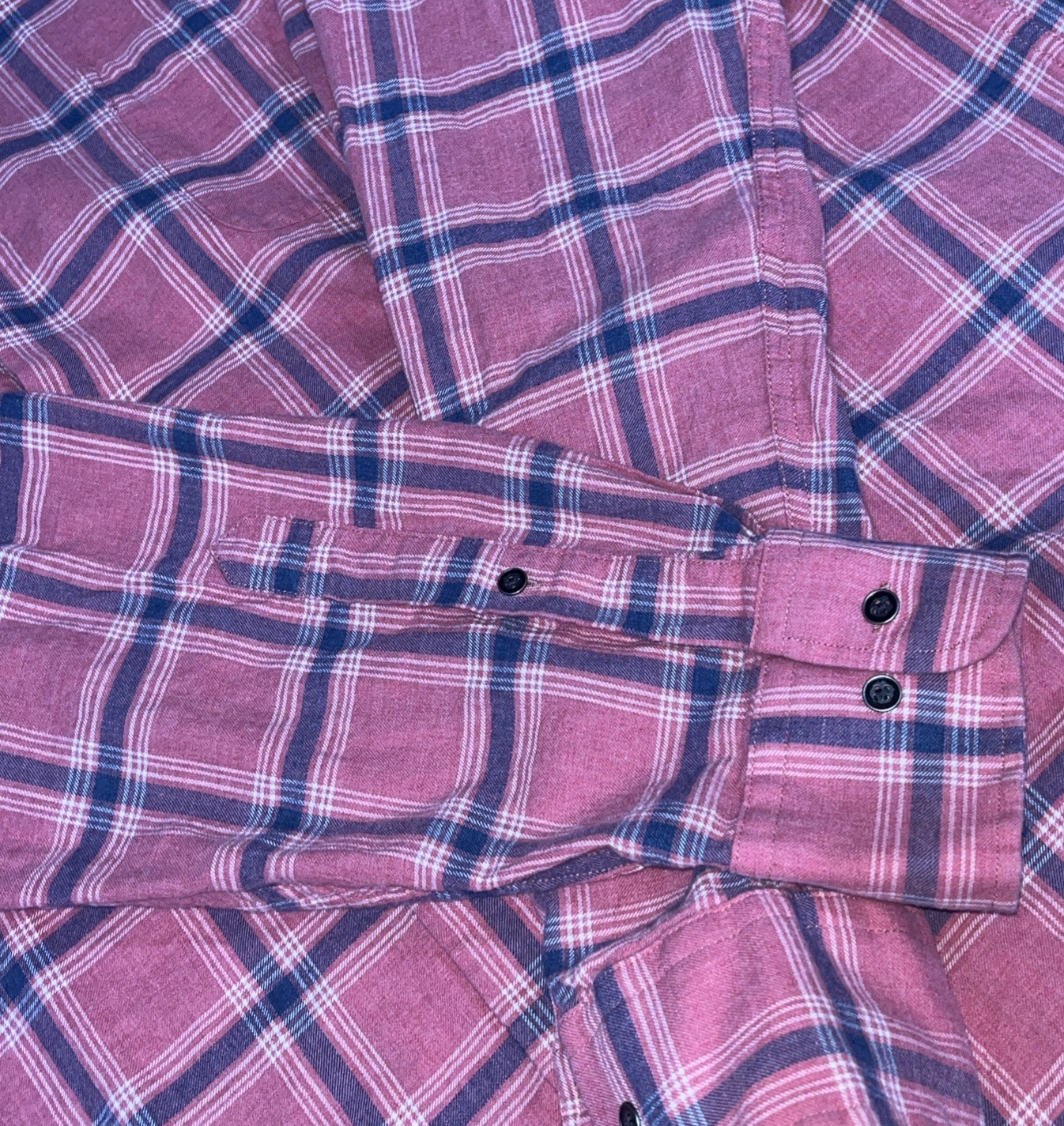 Peter Millar Men’s XL Pink Blue Plaid Button Up Long Sleeve Shirt Cotton Crown