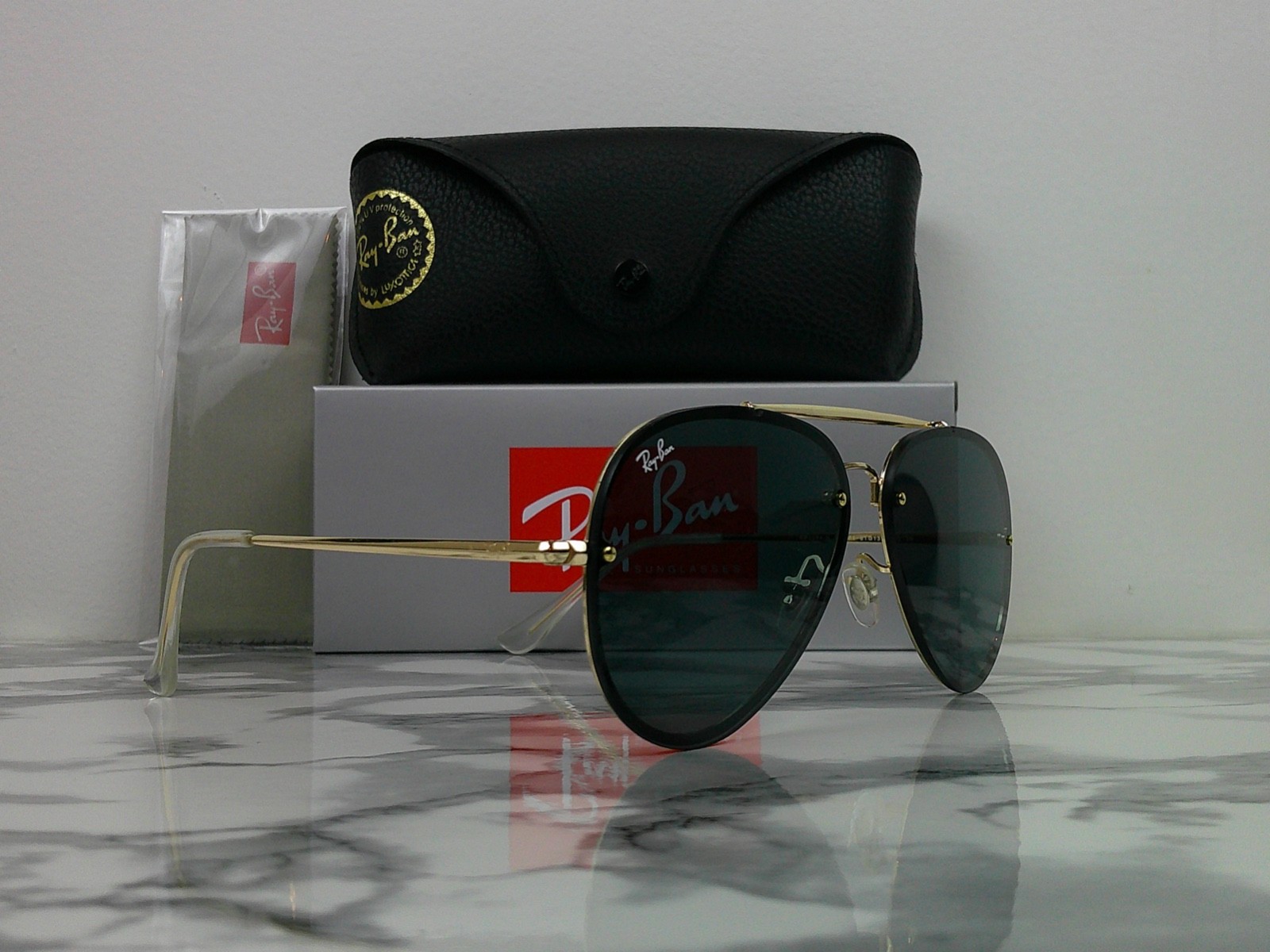 Classic Ray-Ban RB3584W Blaze Aviator Sunglasses Gold Never Worn