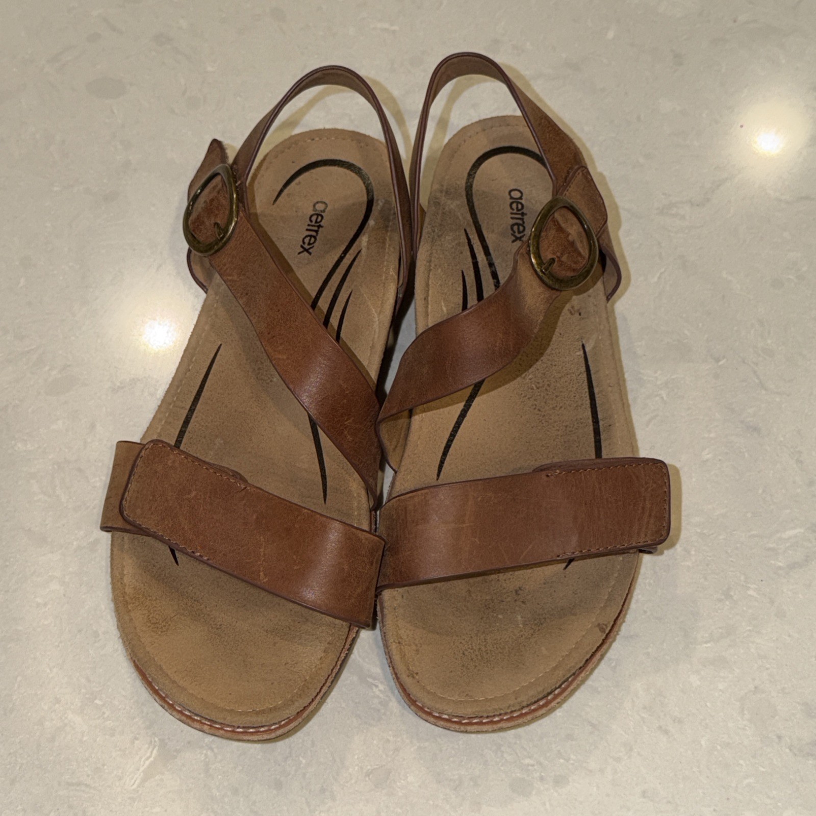 Aetrex Womens Tamara Assymetrical Quarter Strap Comfort Sandals Size 9 US 40US