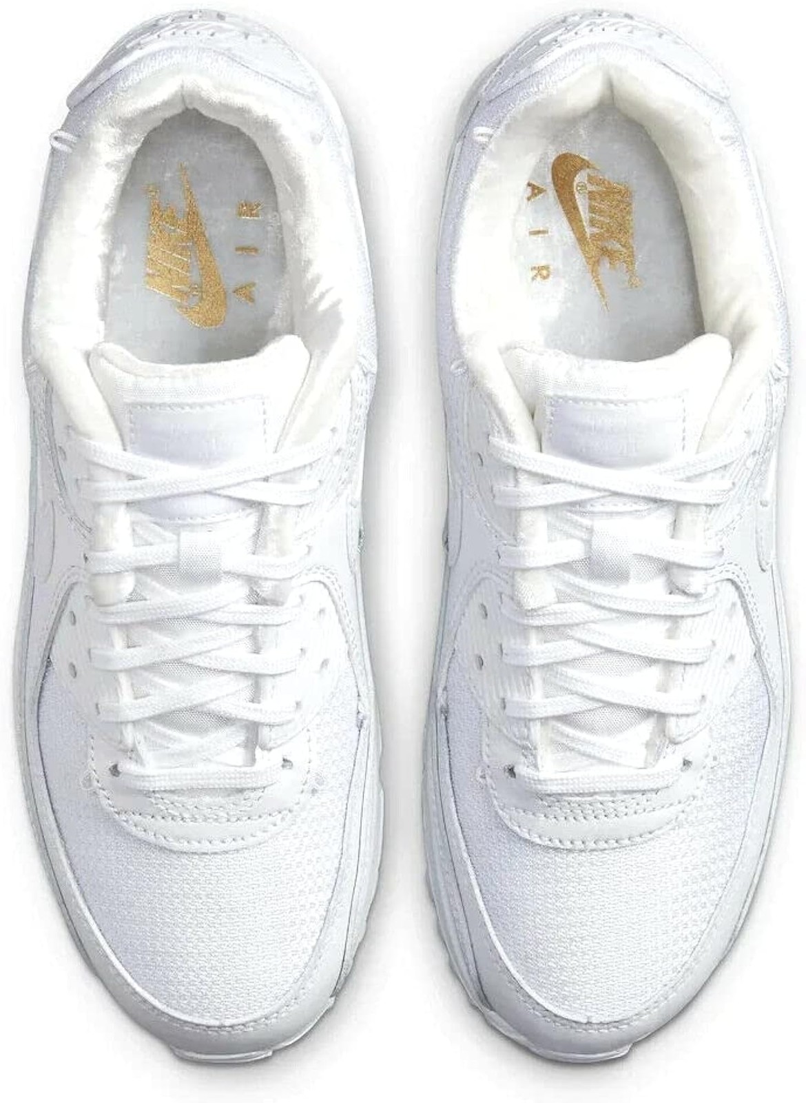 Nike Women’s Air Max 90 PRM White/White-Metallic Gold (DH0569 100) – 7 – White W