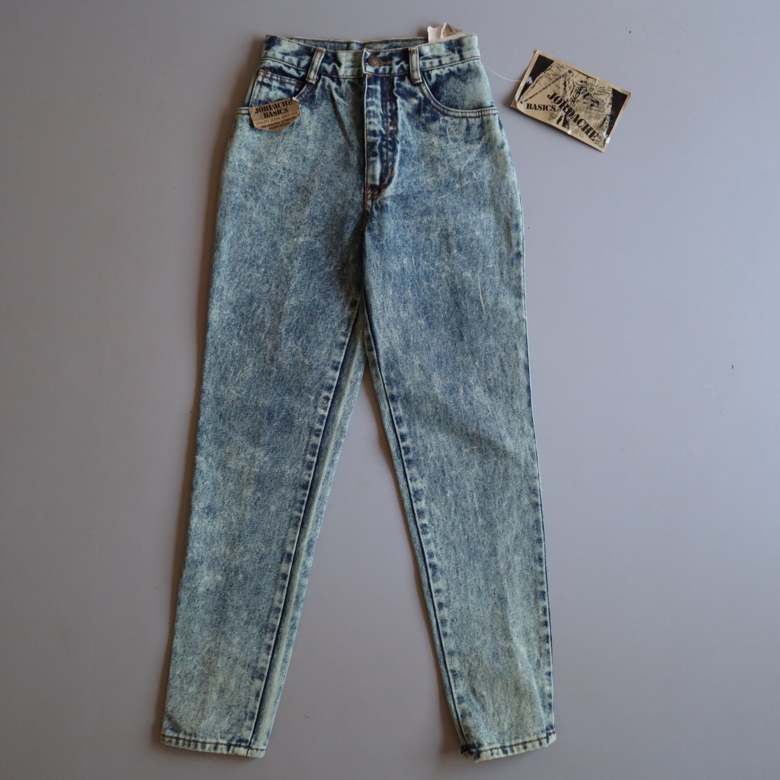 Vtg Jordache Mom Jeans Zip Ankle Acid Wash Tag 10 Measure 22 x 27 Kids Youth