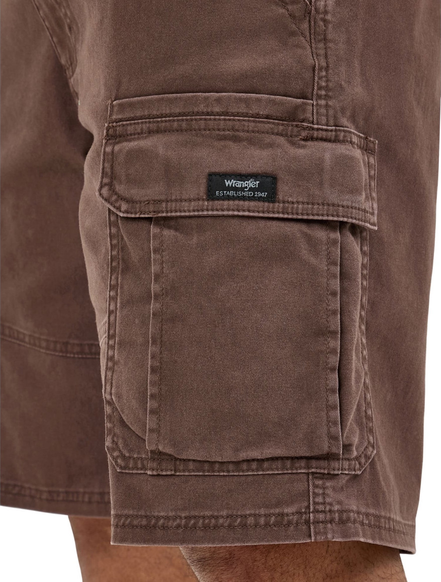 Men’s Wrangler Relaxed Fit 10 in Cargo Shorts w/ Stretch Choc. Brown CHOOSE SIZE