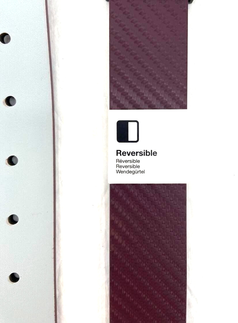 NEW Nike Reversible Maroon Gray Matte Carbon Fiber Golf Belt Men’s S 30-32