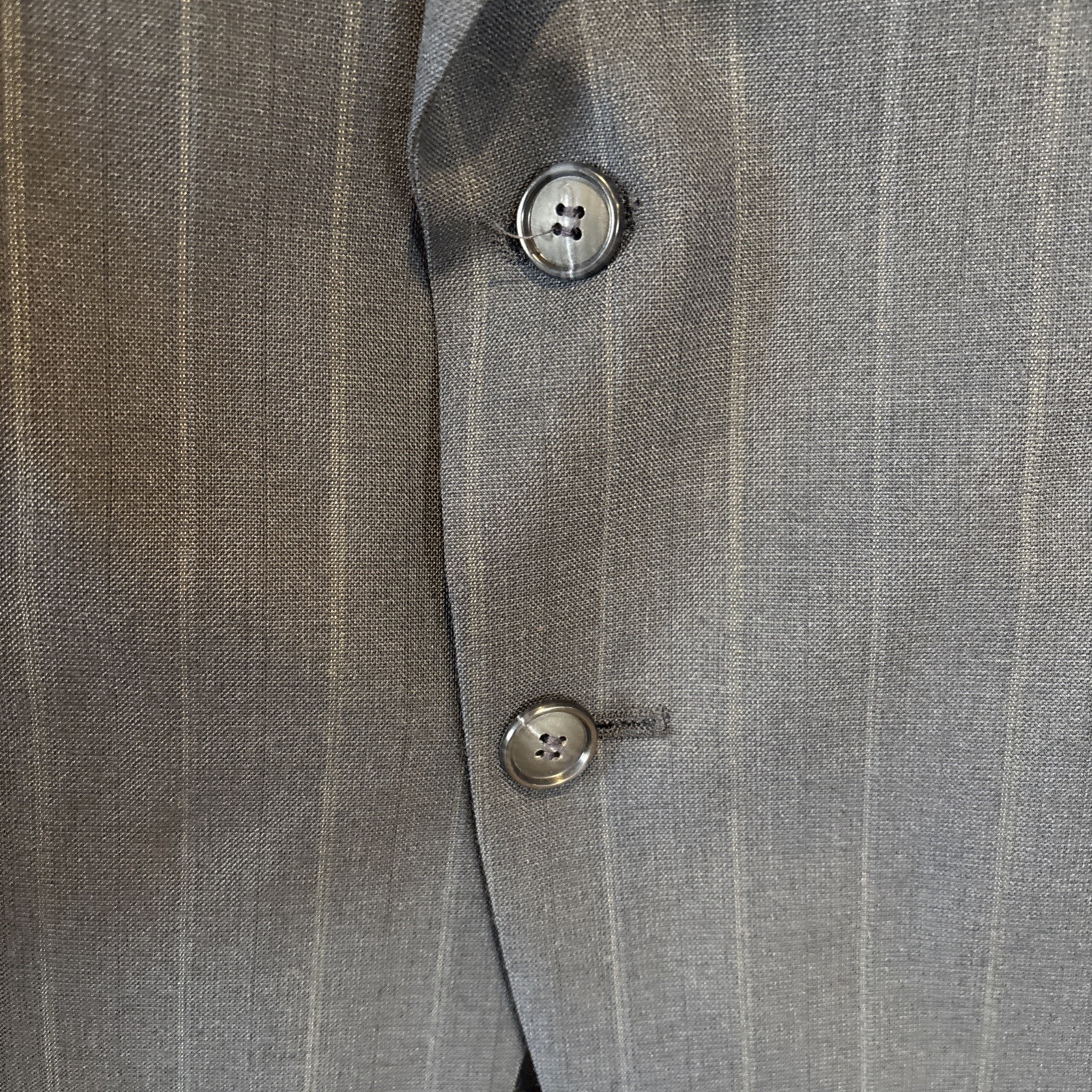 Towncraft Jacket Dark Blue Pinstripe Polyester Worsted Wool Twill Blazer 42R