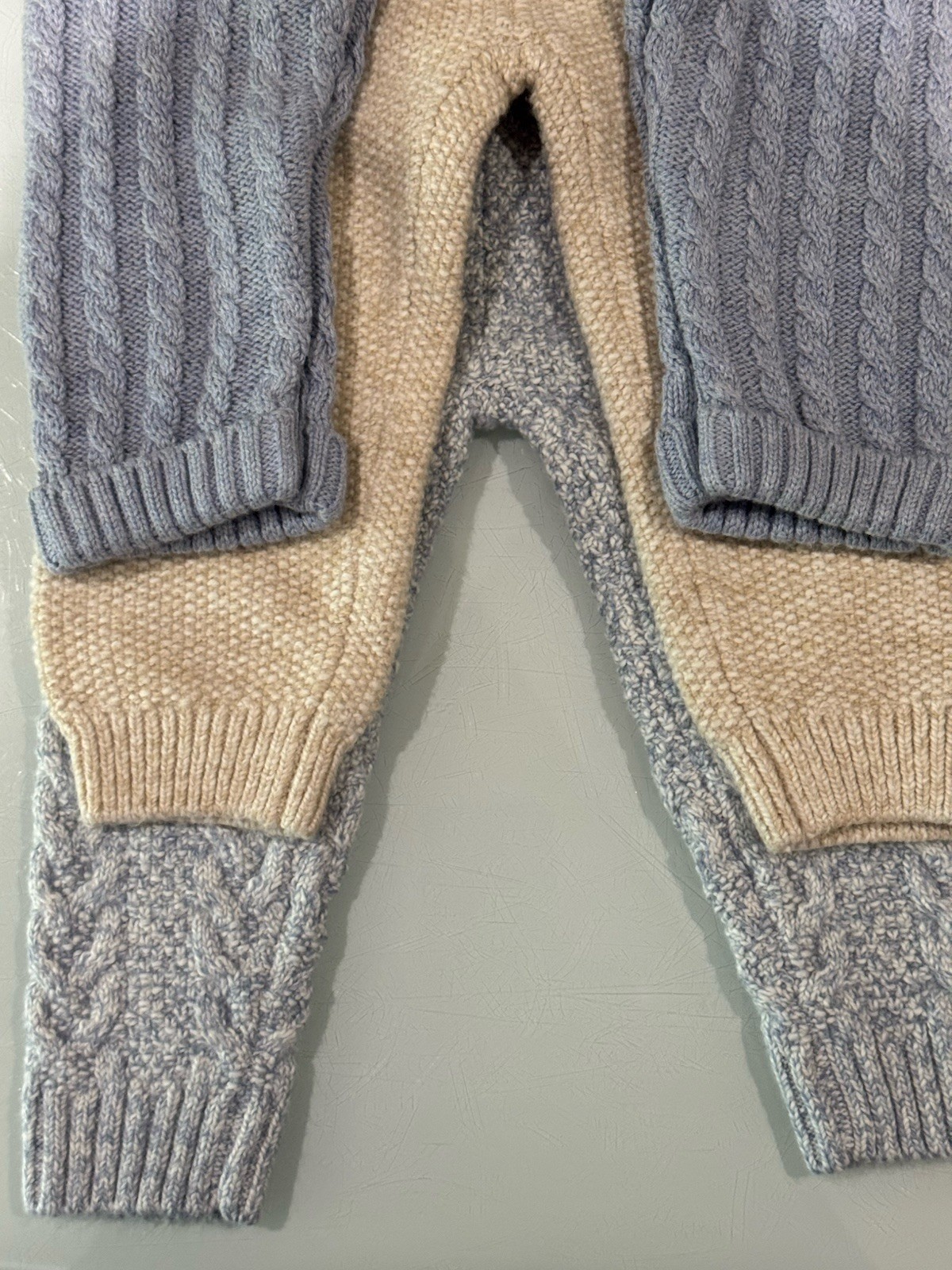 JANIE AND JACK Snow Cub Tan Cable Knit 14 PCS Set & Romper Size 12-18 Month