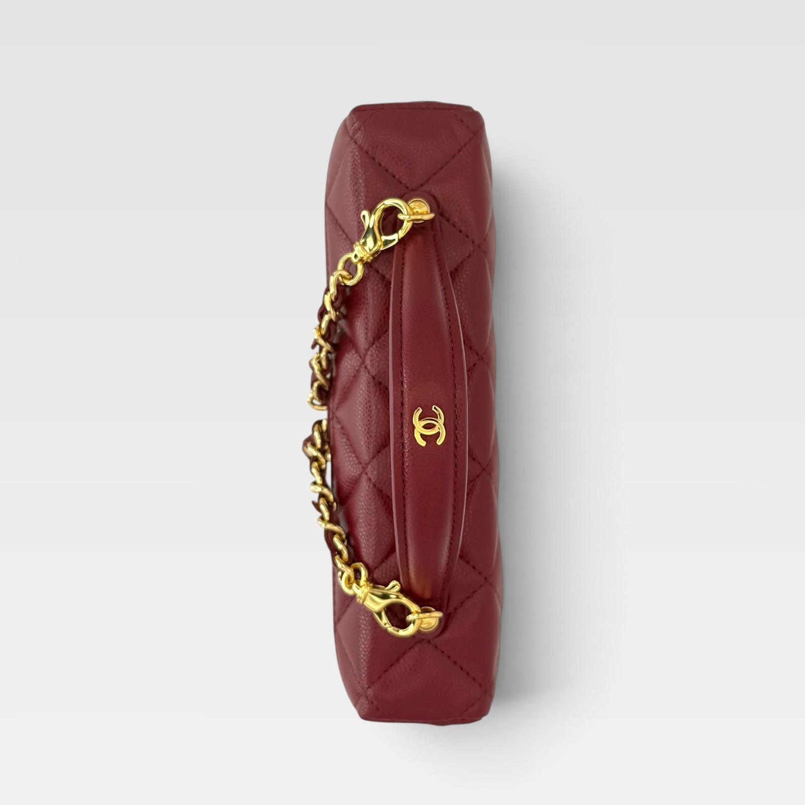 Chanel Vanity with Chain Burgundy Caviar Calfskin Gold Hardware