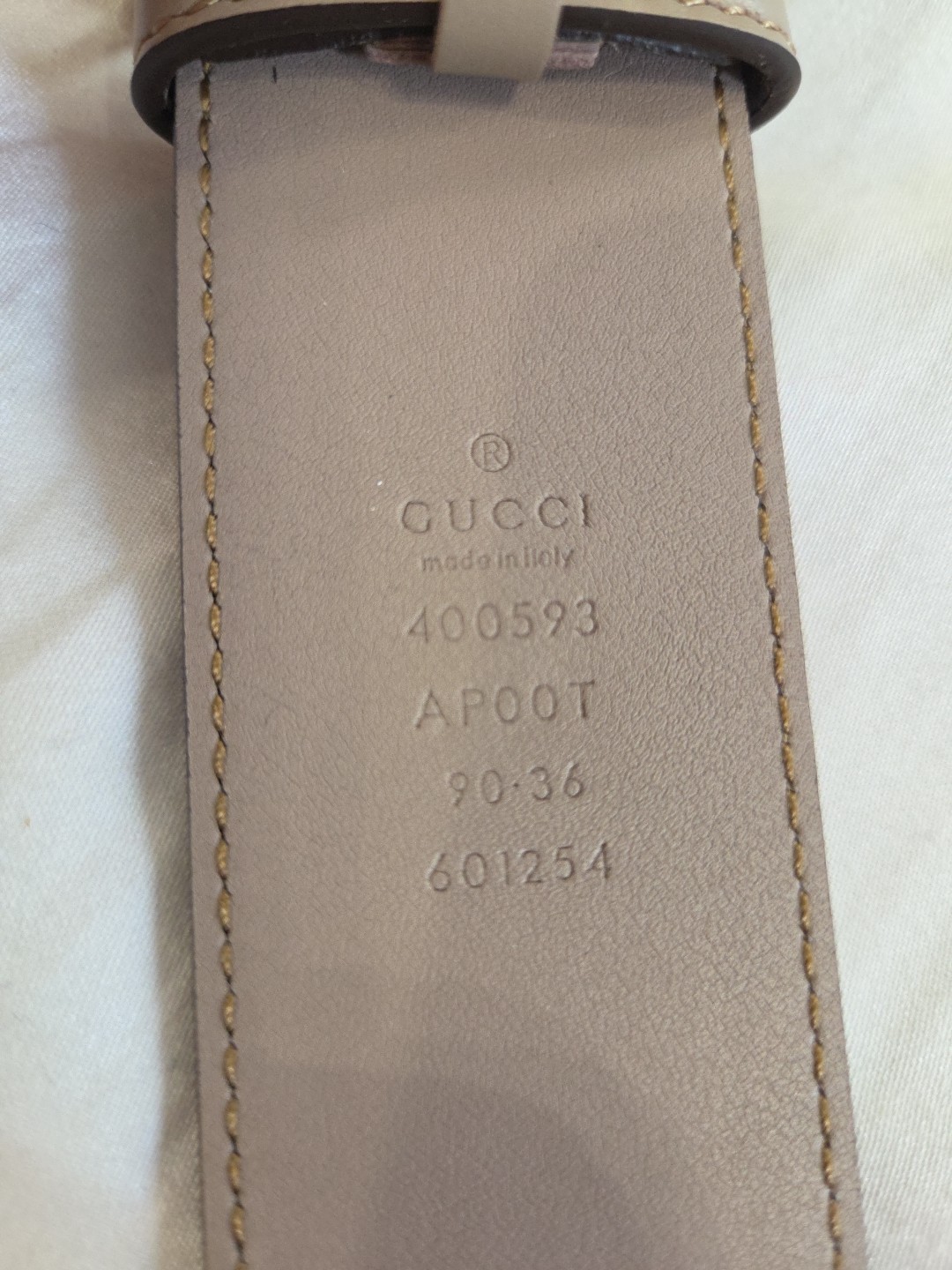 Authentic Gucci Pink Taupe Leather Belt, Women Size 30-32 IT 90CM