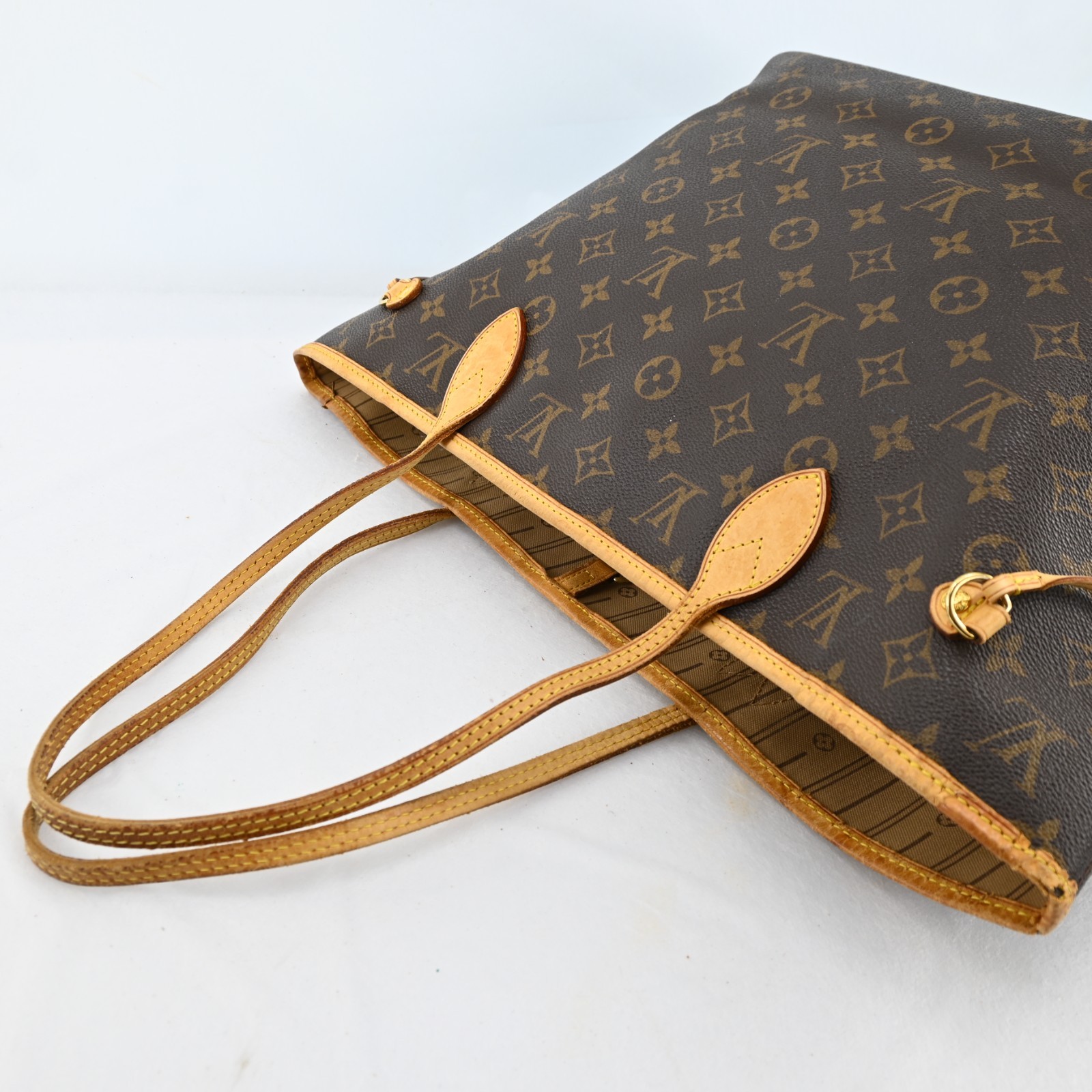 Louis Vuitton Monogram Neverfull MM Leather Fabric Brown Tote bag C1946GA806