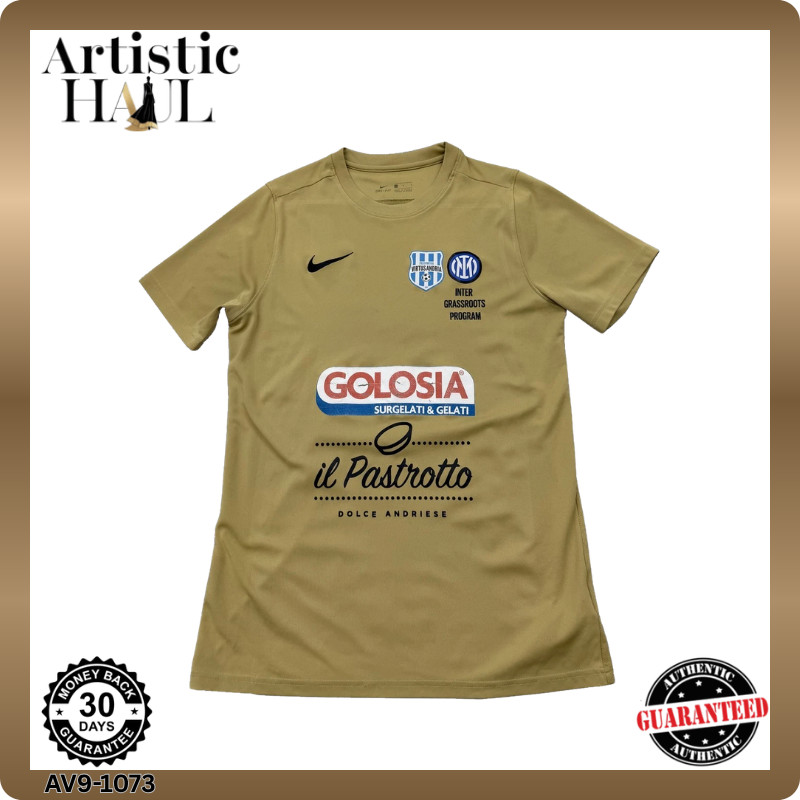 Nike Beige Dri-Fit Polyester Jersey Crew Neck Short Sleeve L Unisex