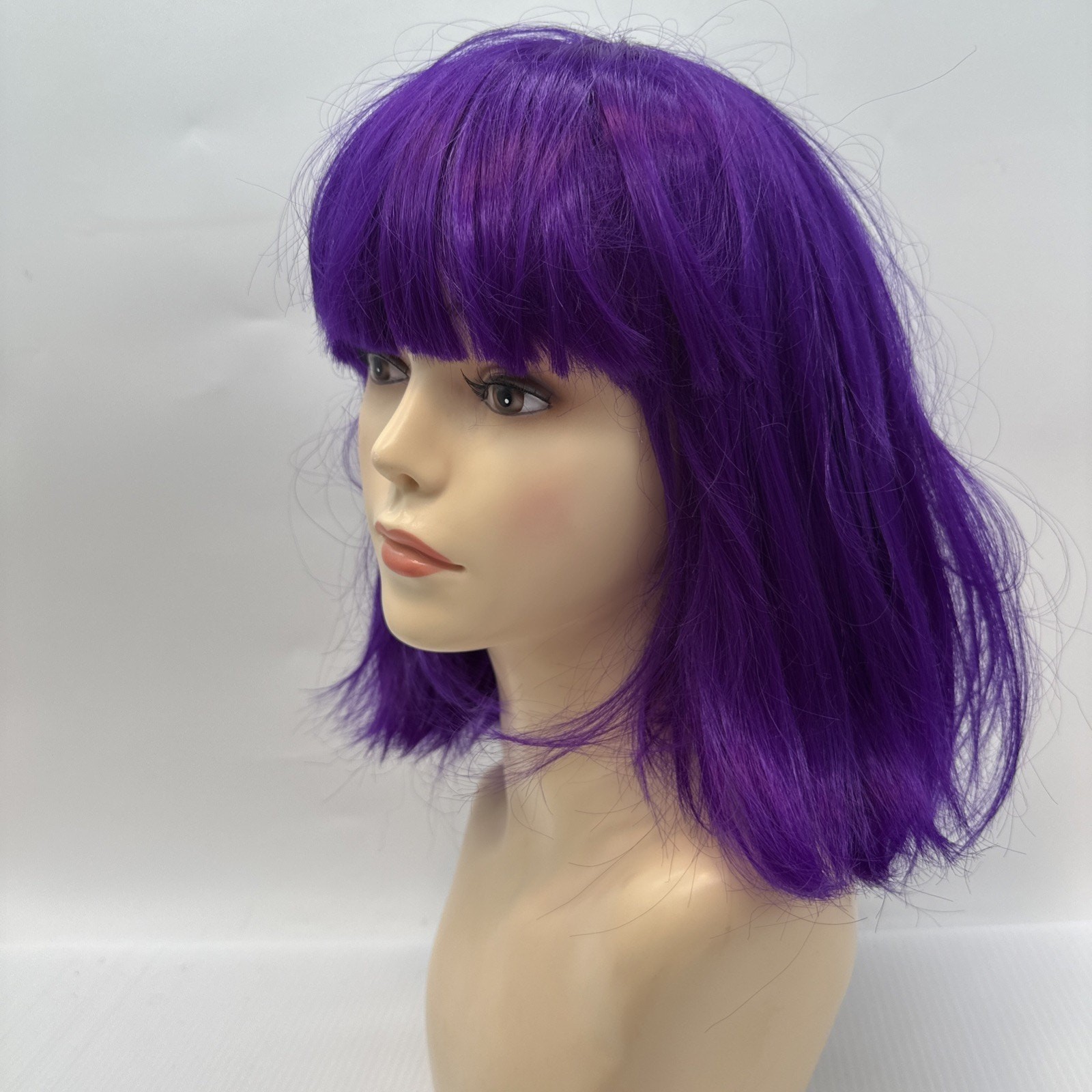 Wig Purple Bob Style Synthetic Fiber Mardi Gras Costume Cos Play Halloween Wig