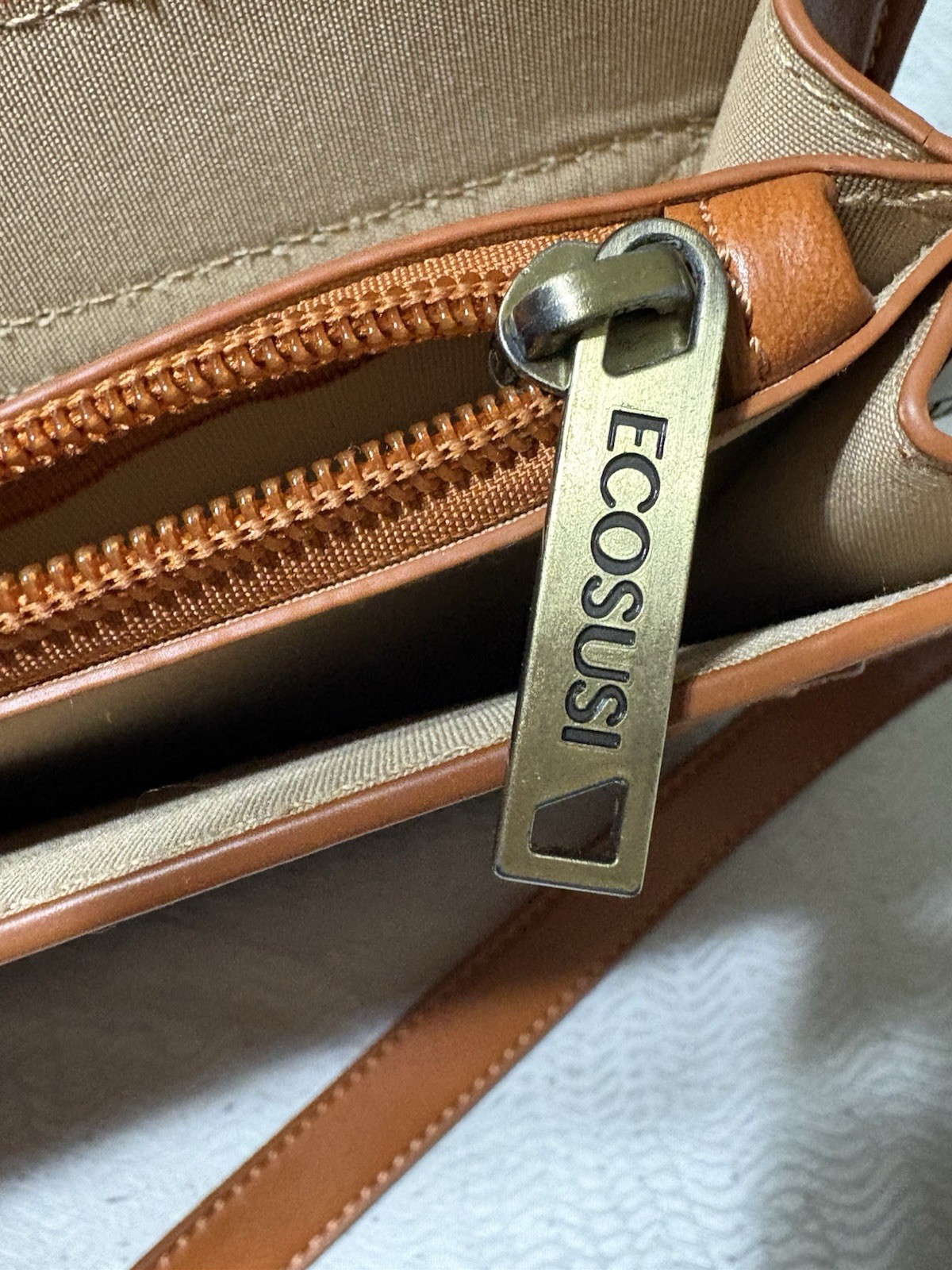 ECOSUSI Brown FAUX Leather messenger bag