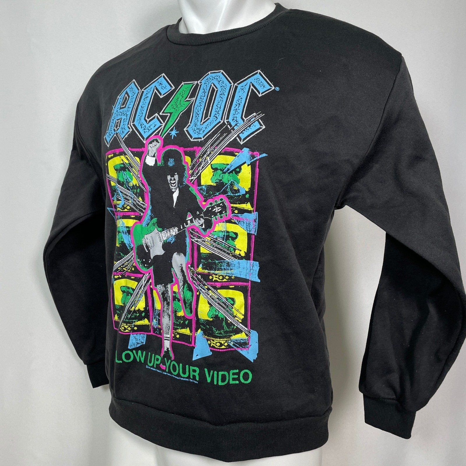 AC/DC Blow Up Your Video Angus Young Rock Black Sweatshirt Men’s MEDIUM